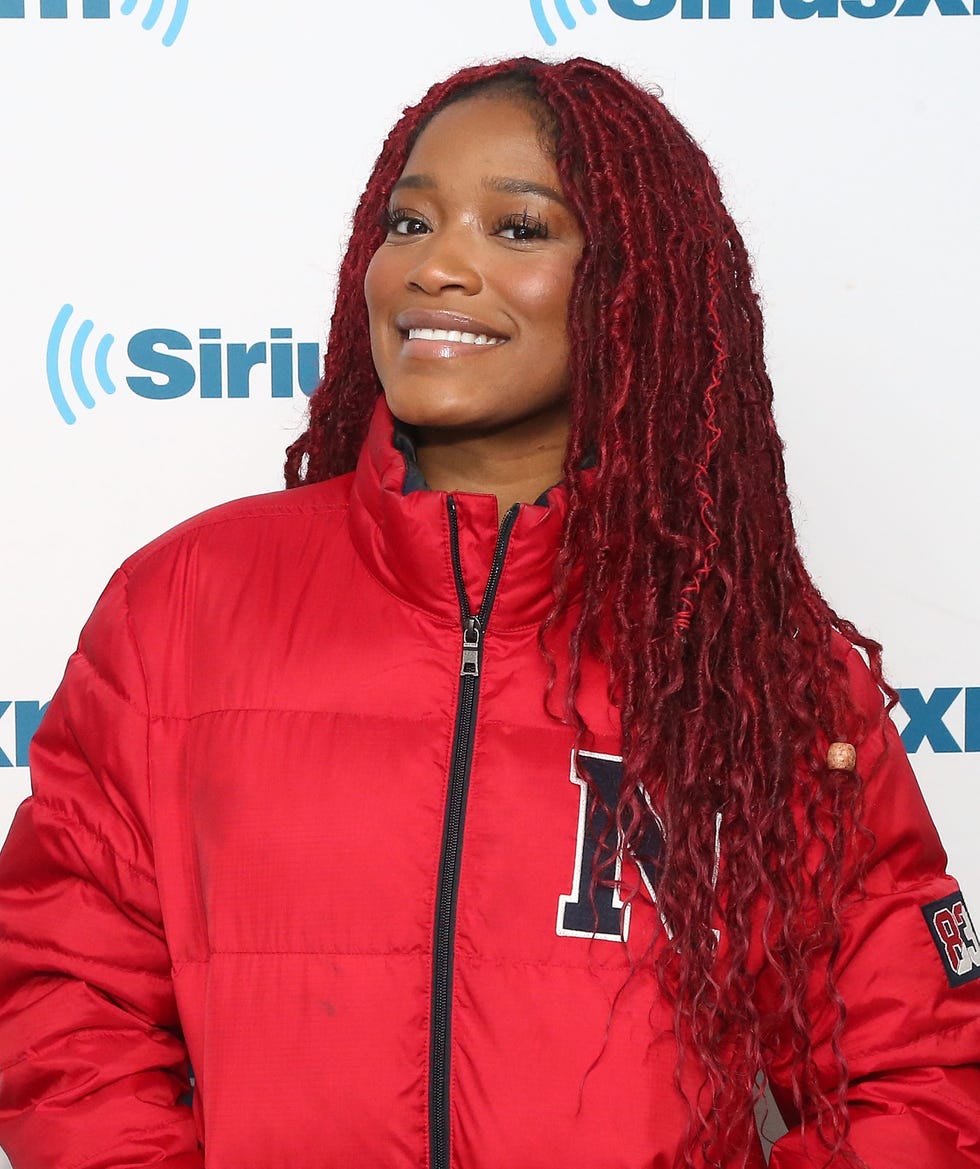 keke palmer   burgundy hair color