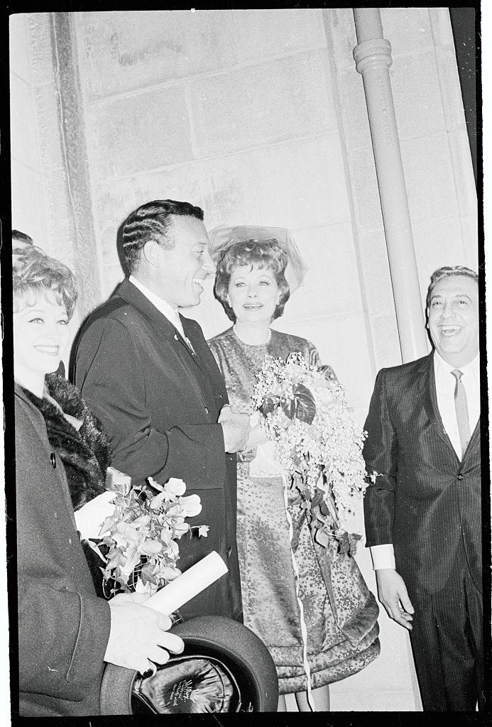 Lucille Ball and Gary Morton on Their Wedding Day