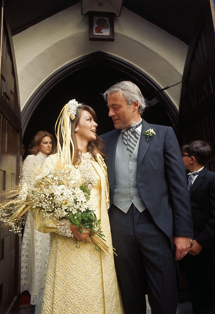 Natalie Wood and her New Husband Standing at Front of Church