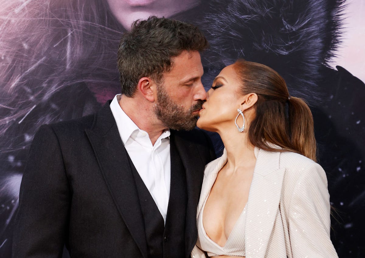 Jennifer Lopez Kissed Ben Affleck and Wore Bralette at The Mother Premiere