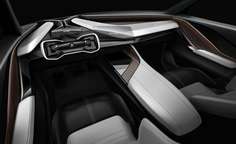 2024 acura zdx suv concept black and gray interior with brown accents