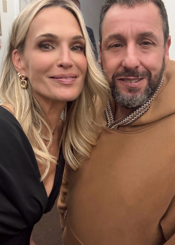 molly sims and adam sandler taking a selfie