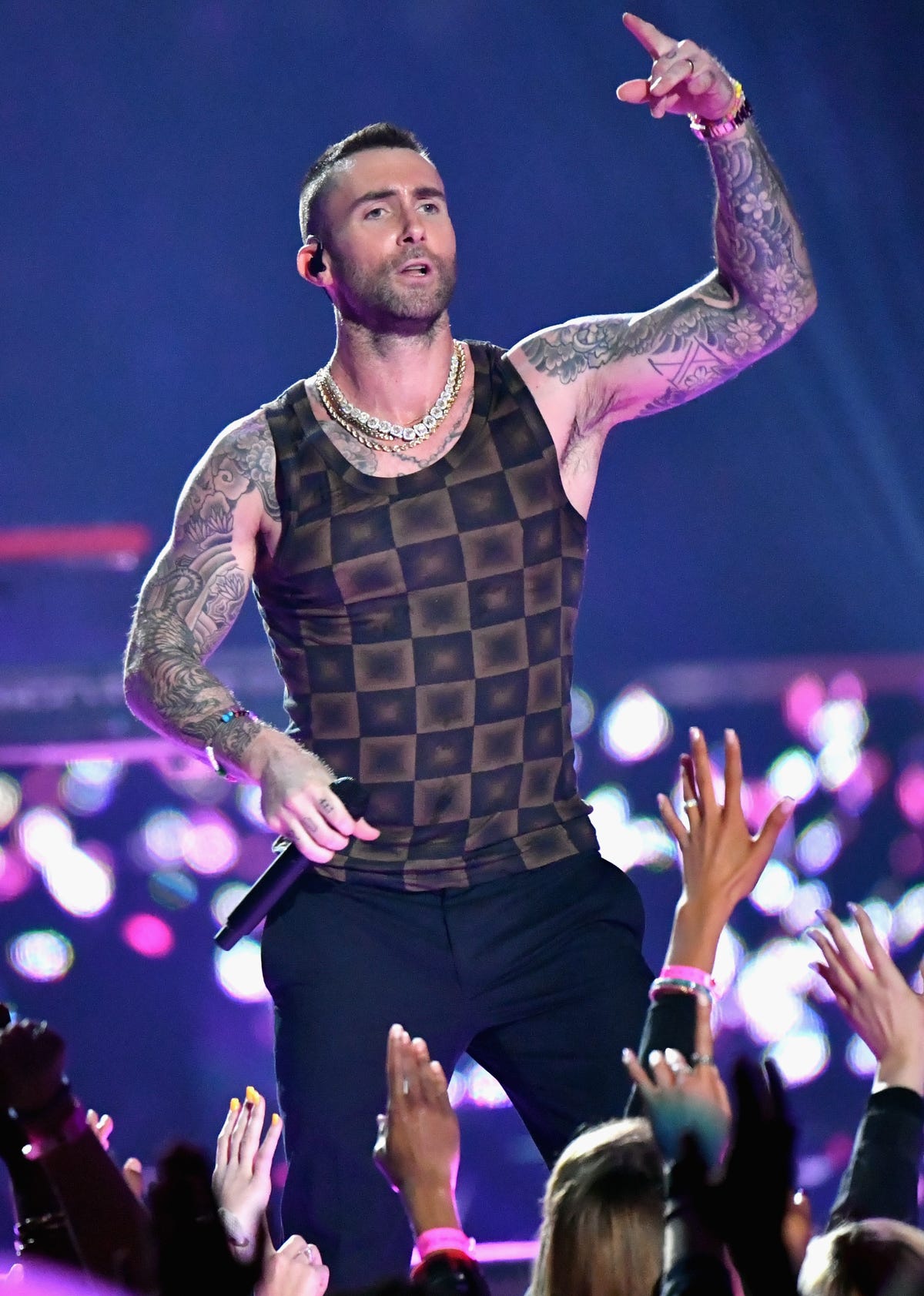 Adam Levine's Super Bowl Halftime Show Attire Resembled Vintage Furniture