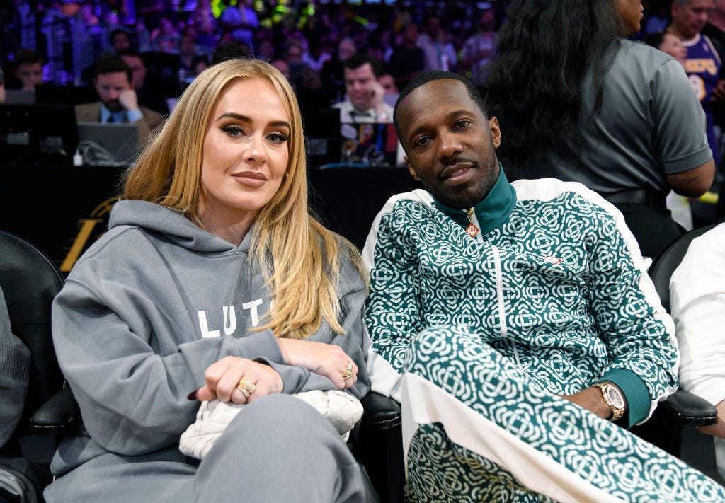 Adele 'Feeling the Love' With Boyfriend Rich Paul at Friends' Wedding  (Source) 