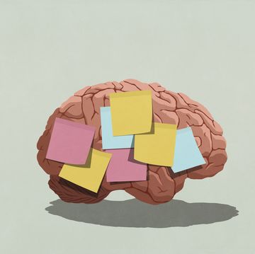adhesive notes covering brain