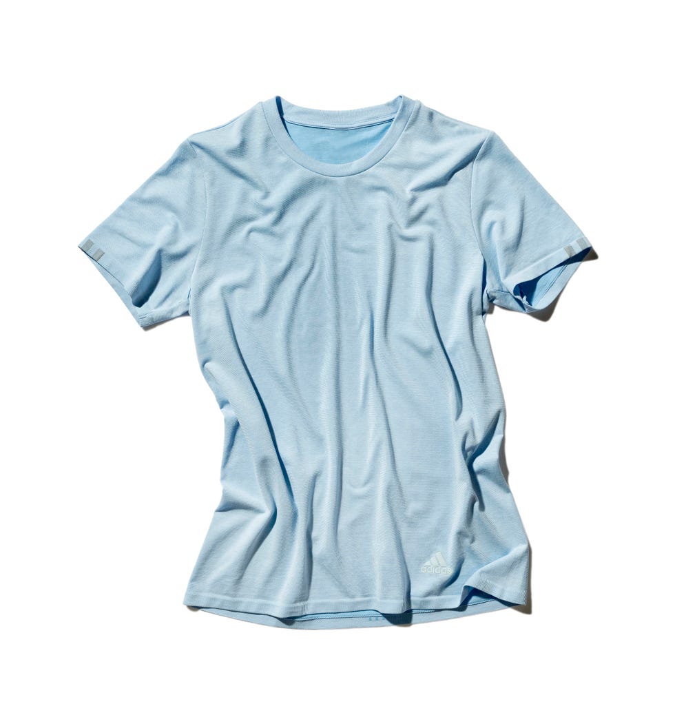 Clothing, T-shirt, White, Blue, Sleeve, Product, Turquoise, Active shirt, Top, Blouse, 