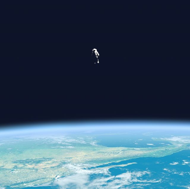 lonely astronaut floating on earth orbit, abandonment, mission failure, accident 3d illustration space and universe exploration