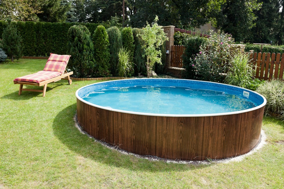 the pool with the deckchair