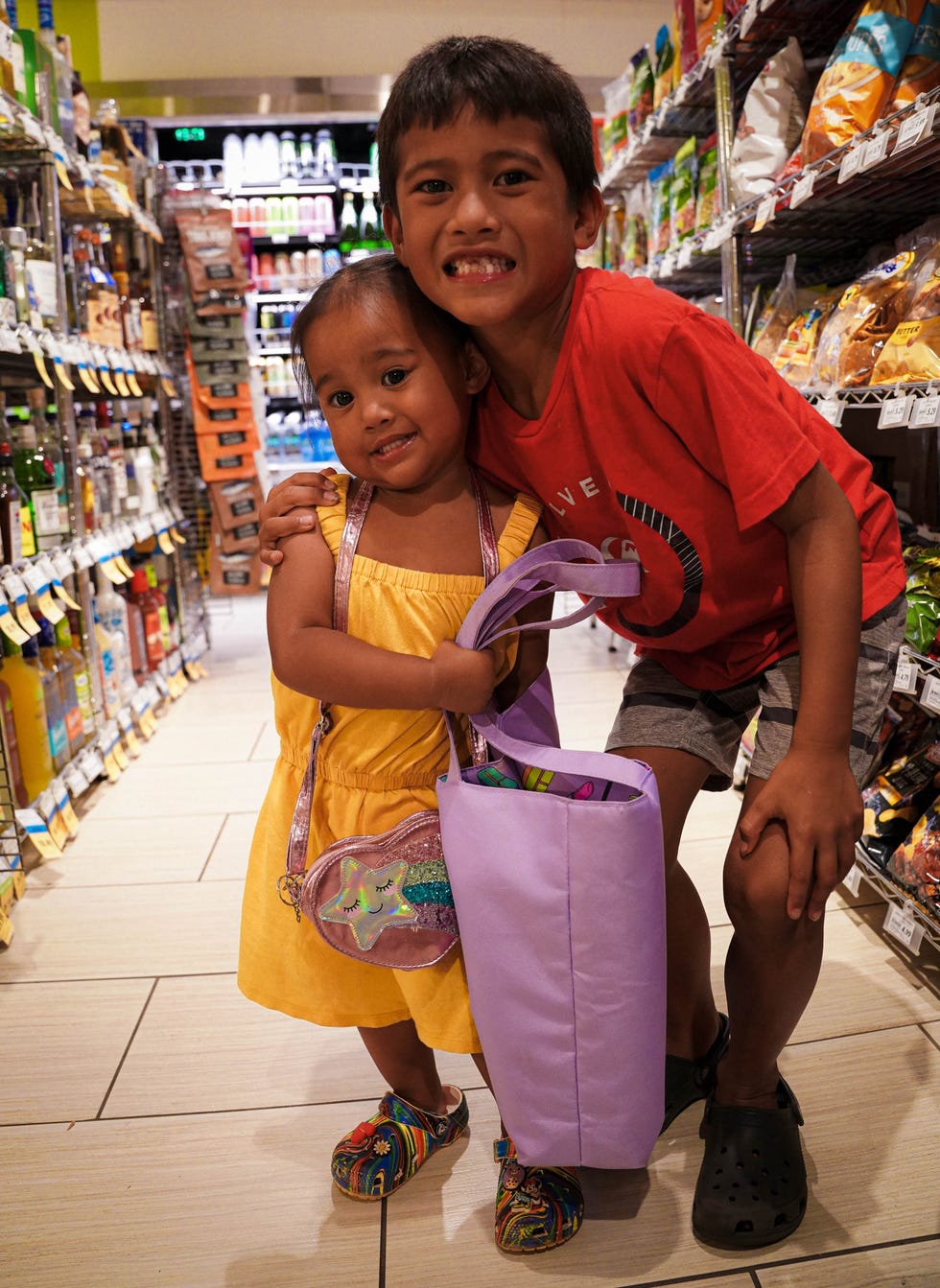 two kids smiling