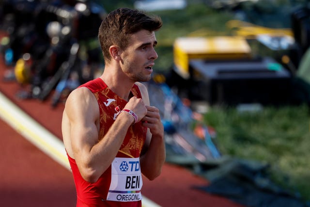 amdep4136 eugene estados unidos, 20072022 el español adrian ben tras competir hoy, en 800m masculino en los campeonatos mundiales de atletismo que se realizan en el estadio hayward field en eugene eeuu efe kai forsterling