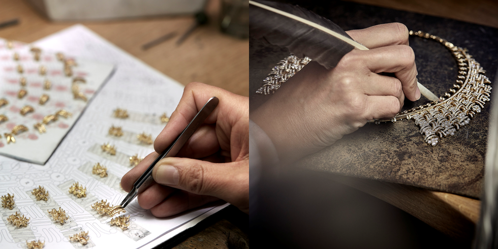 《tweed de chanel》頂級珠寶系列今年高達60多件的全新作品，自信到不需要展示任何布料，這些珠寶就足以 成為斜紋軟呢本身