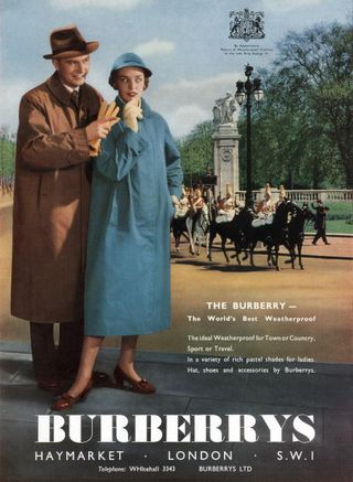 advertisement for burberrys shoes and hats, june 1953