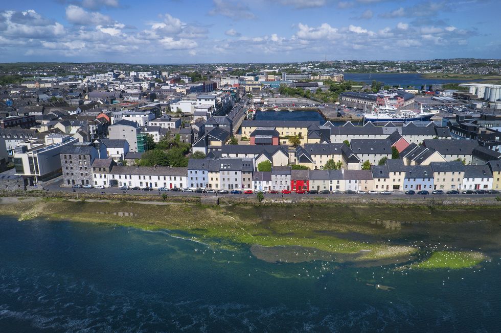 aerial image of galway city in ireland