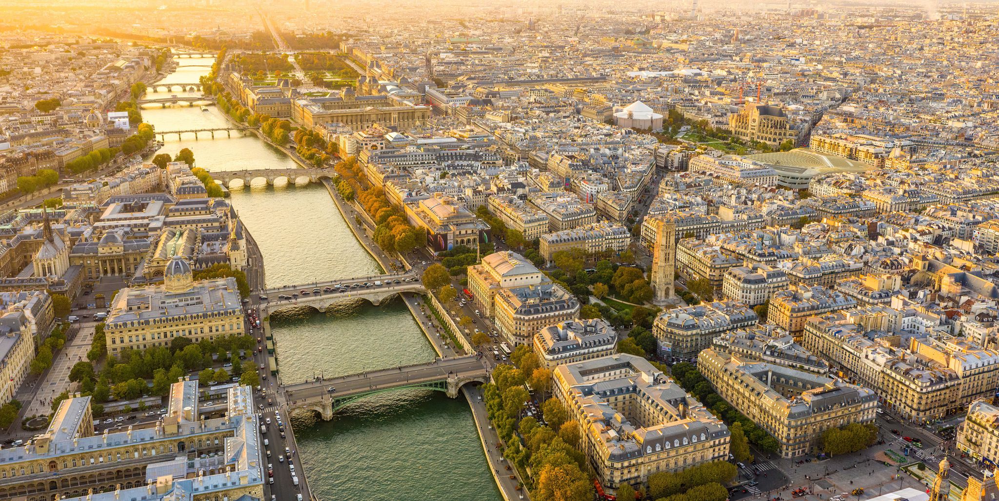Rive Gauche Paris autumn, aerial view of the buildings and roofs of the  Left Bank (Rive Gauche) in Paris, France Stock Photo - Alamy