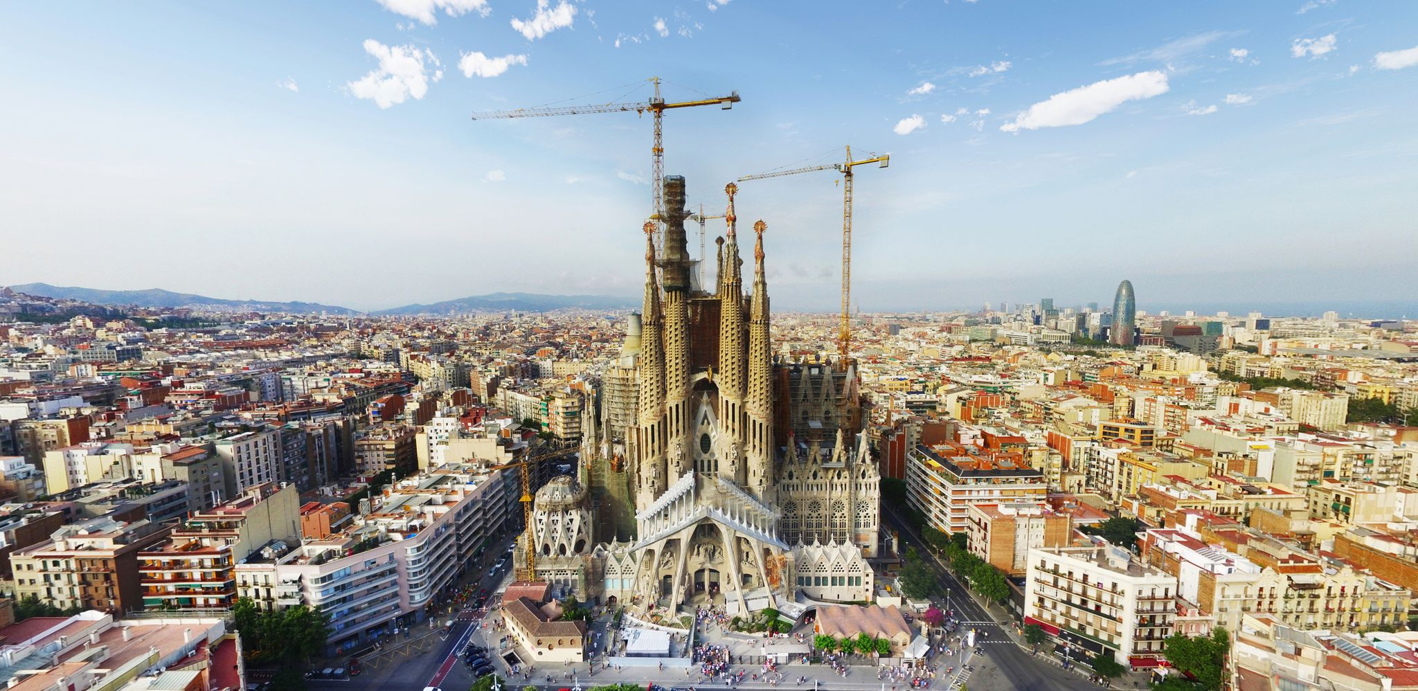 Aerial Photo of Sagrada Familia in Barcelona, Spain