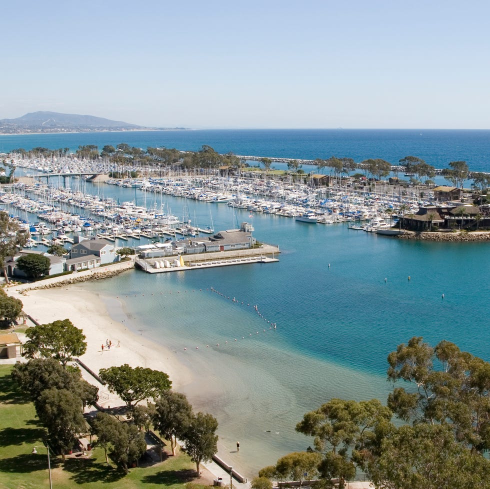 aerial view of beautiful dana point harbor