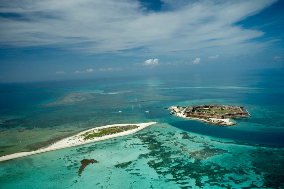 aerial view of dry tortugas national park, fort jefferson, dry tortugas