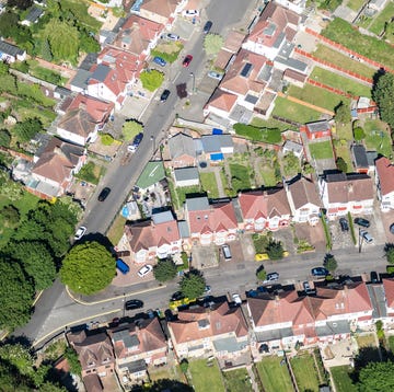 Aerial view of houses in London