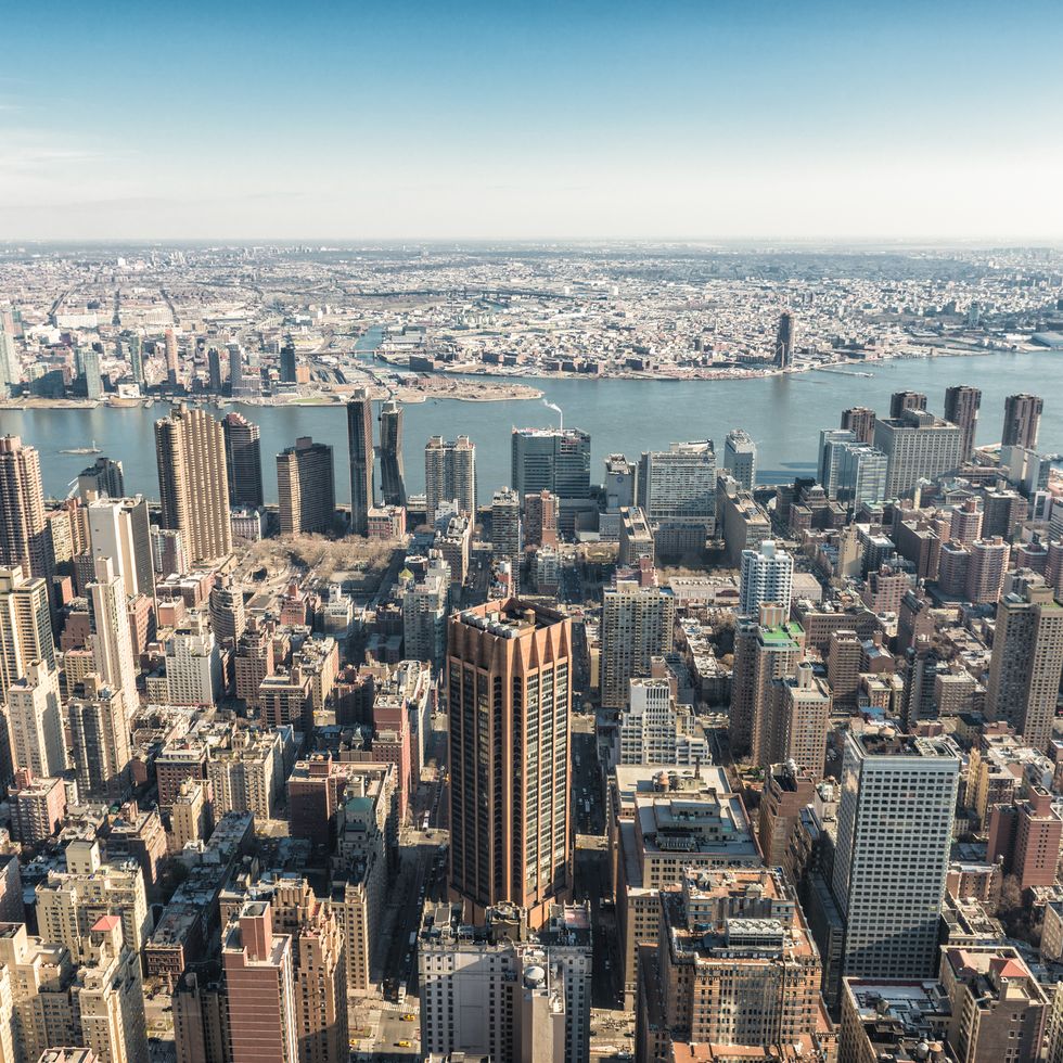 Aerial view of Manhattan Financial District