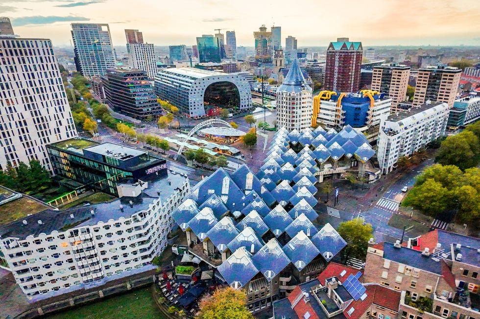 aerial view of rotterdam