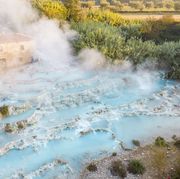 aerial view of saturnia's spring