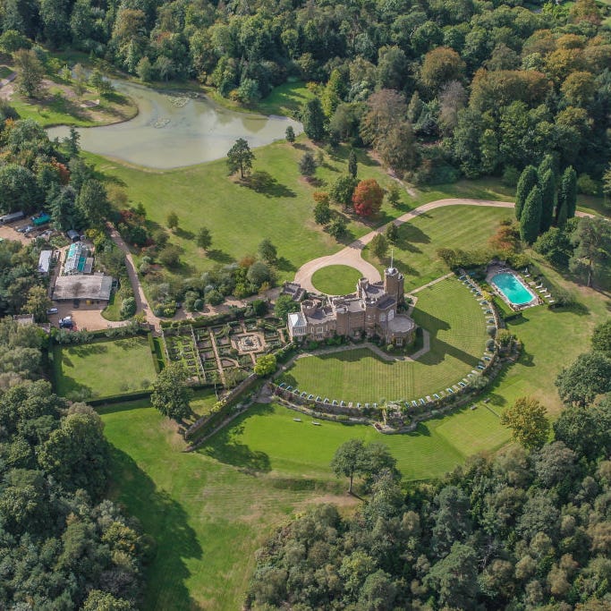 aerial view of the duke of windsor's fort belvedere, berkshire