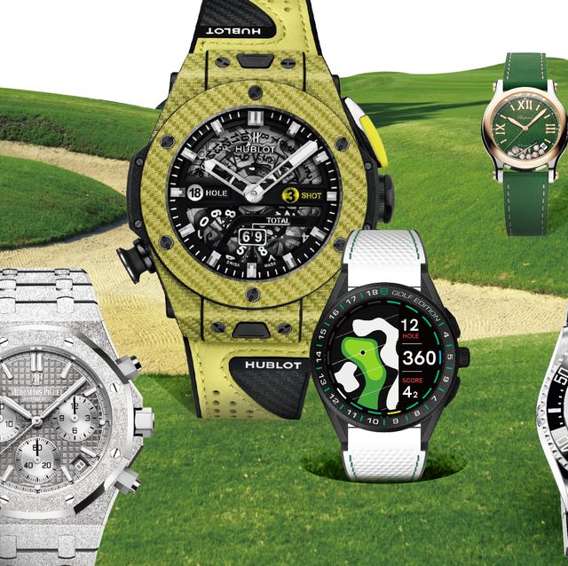 綠色、白色和黑色的手錶在高爾夫球場上