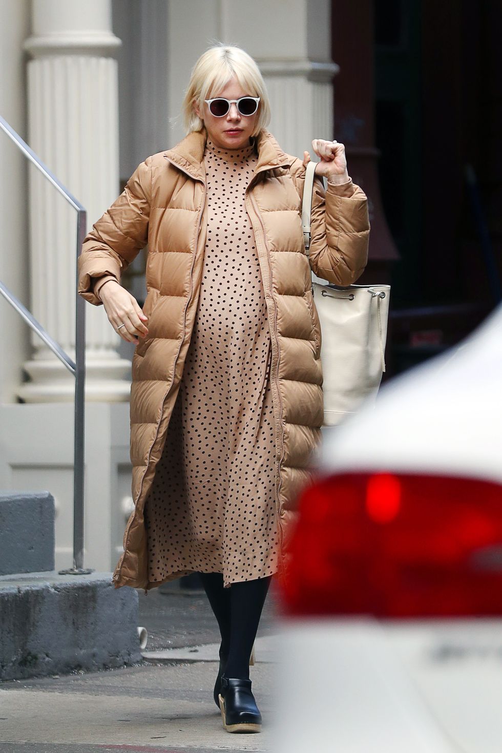 EXCLUSIVE: Michelle Williams Shows Her Growing Baby Bump While Out and About in New York City.