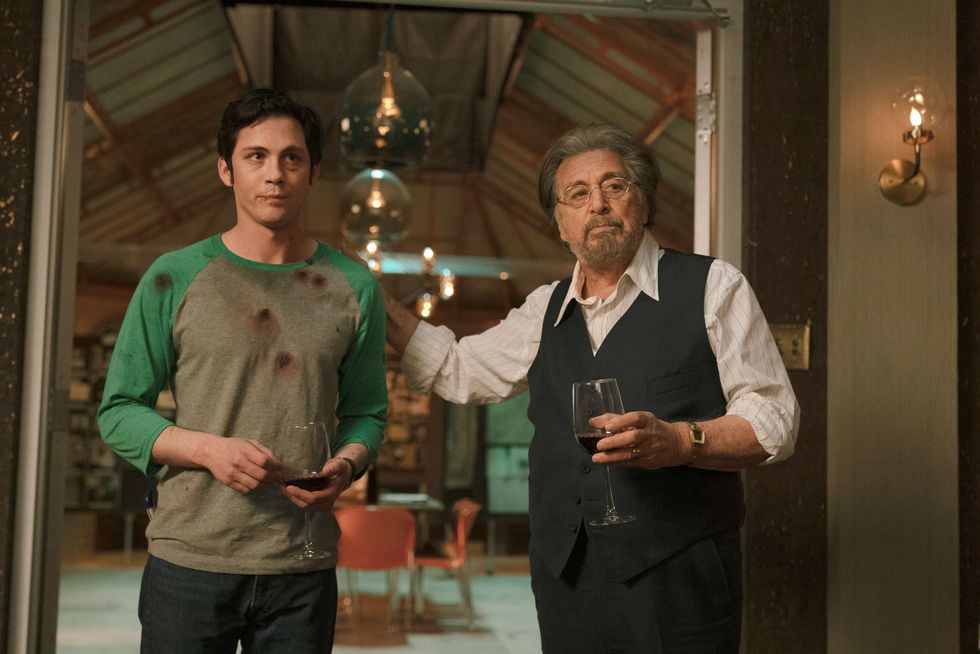 hunters, from left logan lerman, al pacino, season 1, episode 101, aired feb 21, 2020 photo christopher saunders  ©amazon  courtesy everett collection