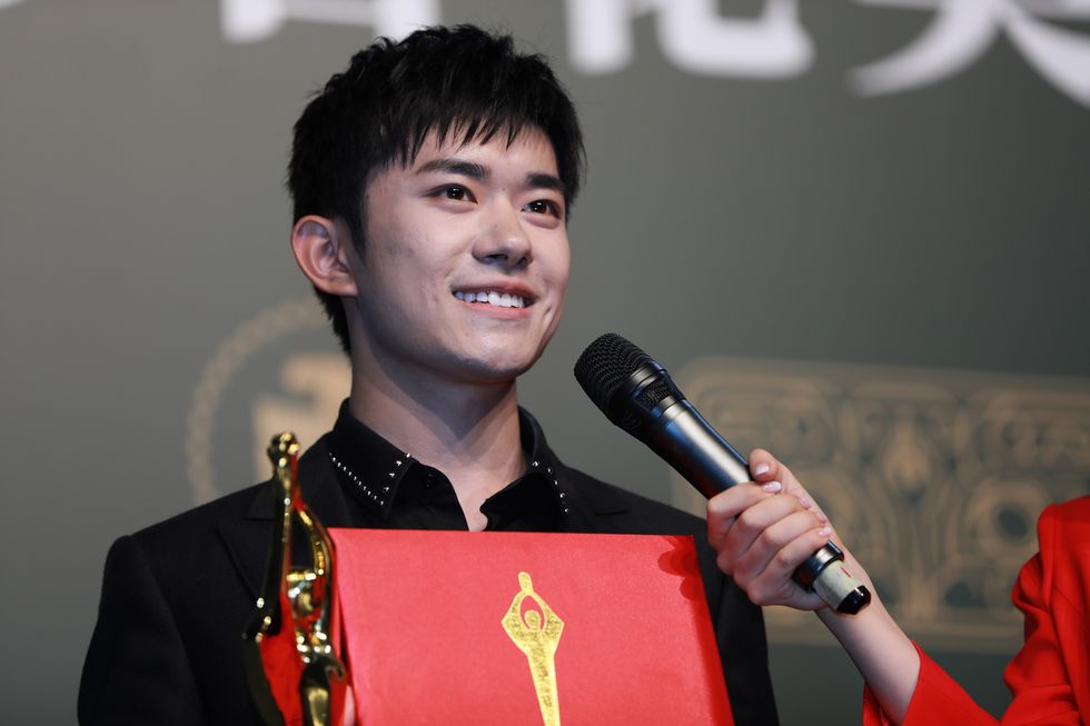 chinese singer, dancer and actor jackson yee wins the best newcomer award of the 35th hundred flowers awards in zhengzhou city, central china's henan province, 26 september 2020