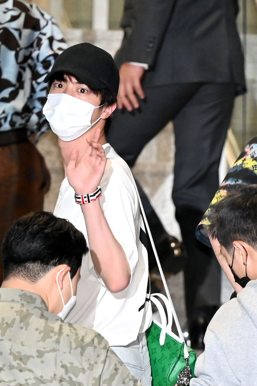 bts jin arrives at incheon international airport to depart for attends 'united nations general assembly’ in new york on september 18th in seoul, south korea photoosen