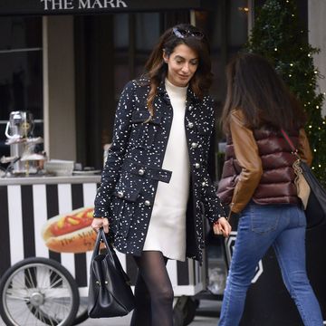 02192023 exclusive amal clooney is spotted stepping out in new york city the 45 year old human rights lawyer looked stylish in a black jacket, white dress, black tights, and matching heels salestheimagedirectcom please bylinetheimagedirectcomexclusive please email salestheimagedirectcom for fees before use