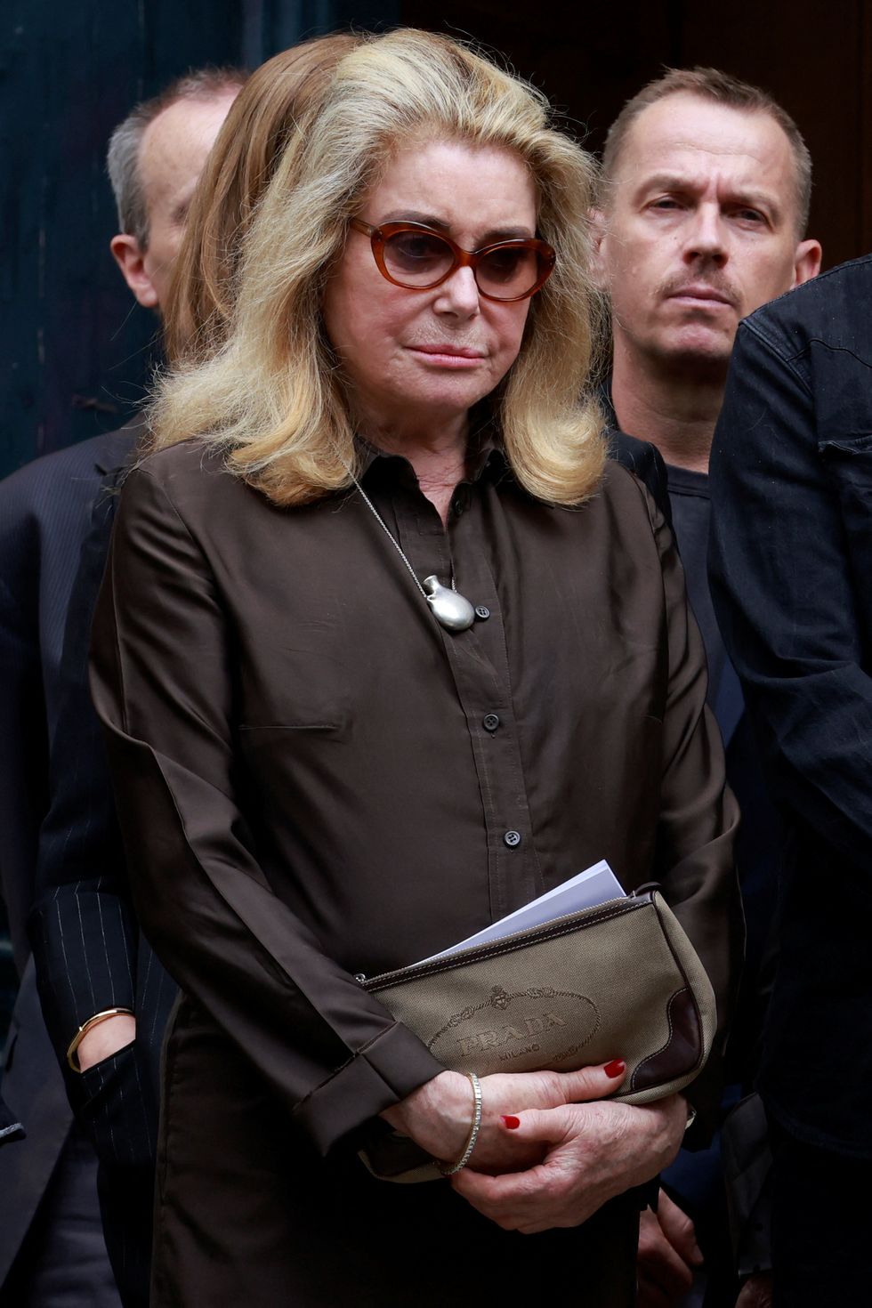 catherine deneuve leaves after the funeral ceremony for late singer, actress and muse jane birkin, at the church of saint roch in paris, france, july 24, 2023 reuterspascal rossignol