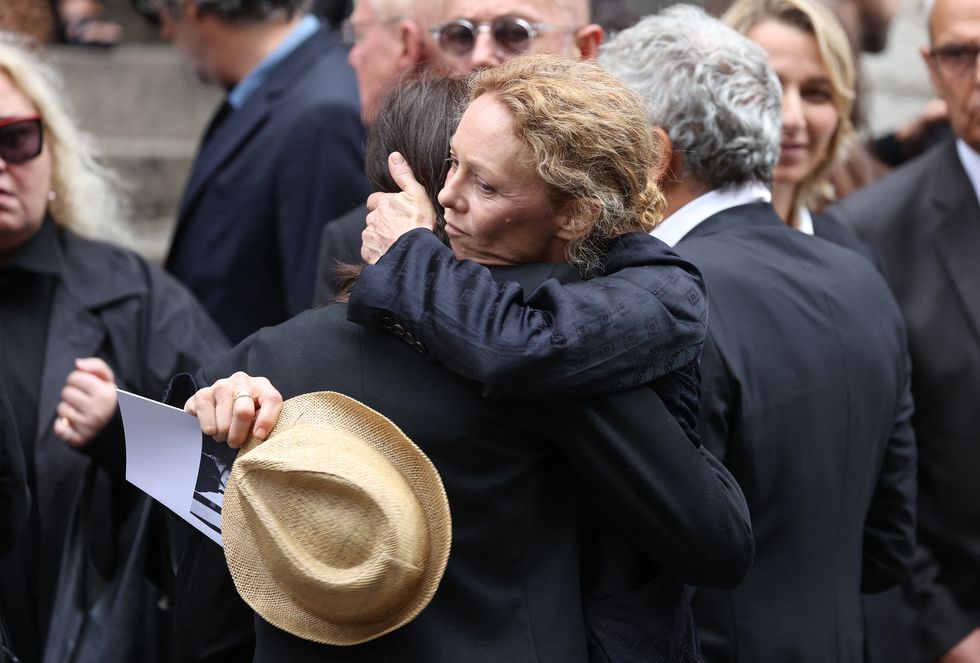 mandatory credit photo by berzane domineabacashutterstock 14019980ej vanessa paradis and charlotte gainsbourg during the funeral at saint roch church in paris, france on july 24, 2023, of british born singer and actor jane birkin, who died on july 16, 2023 in paris aged 76 jane birkin funeral paris, france 24 jul 2023