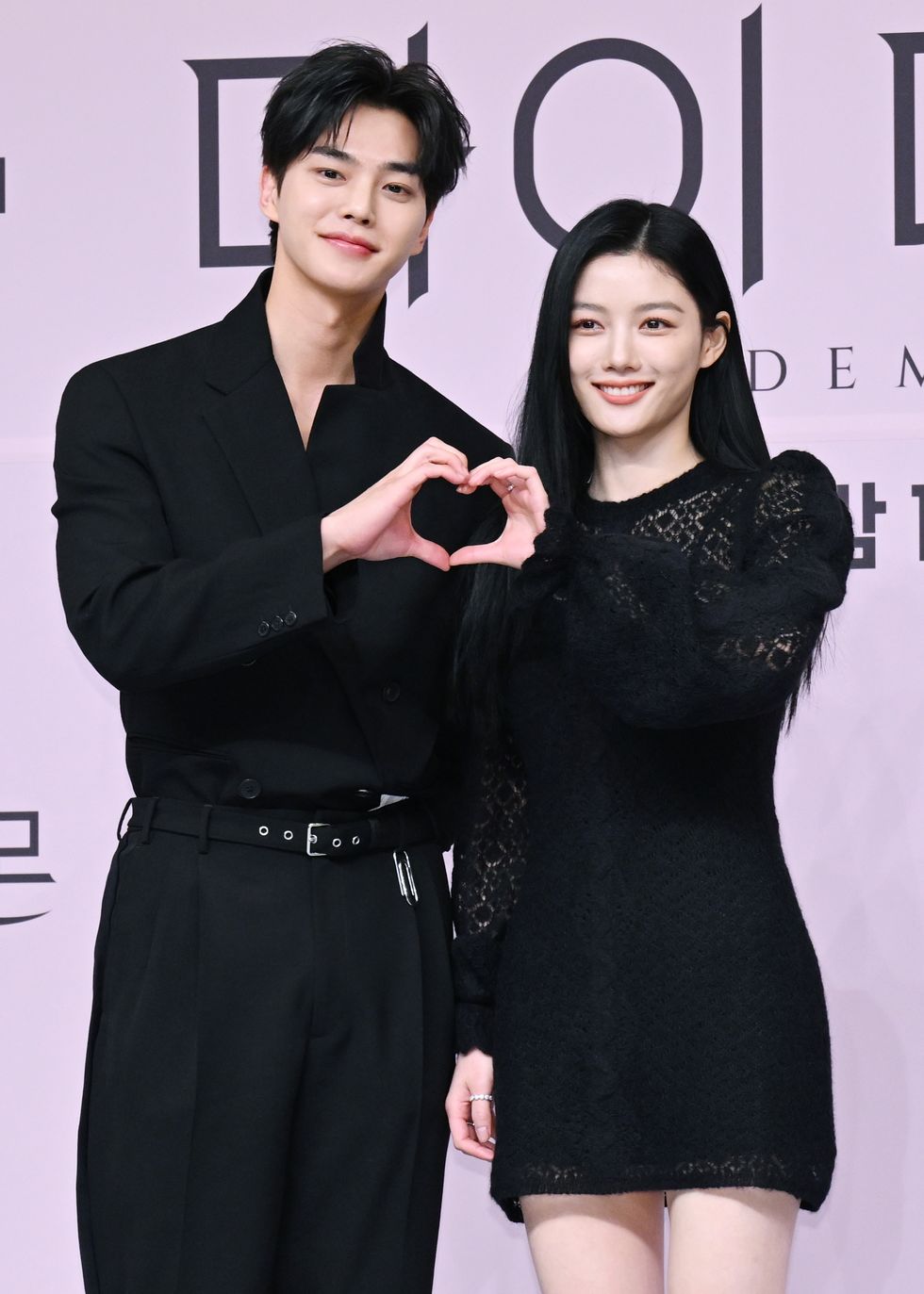 korean actor song kang and korean actress kim you jung attend my demon of production presentation at sbs building on november 24, 2023 in seoul, south korea 2023 11 24