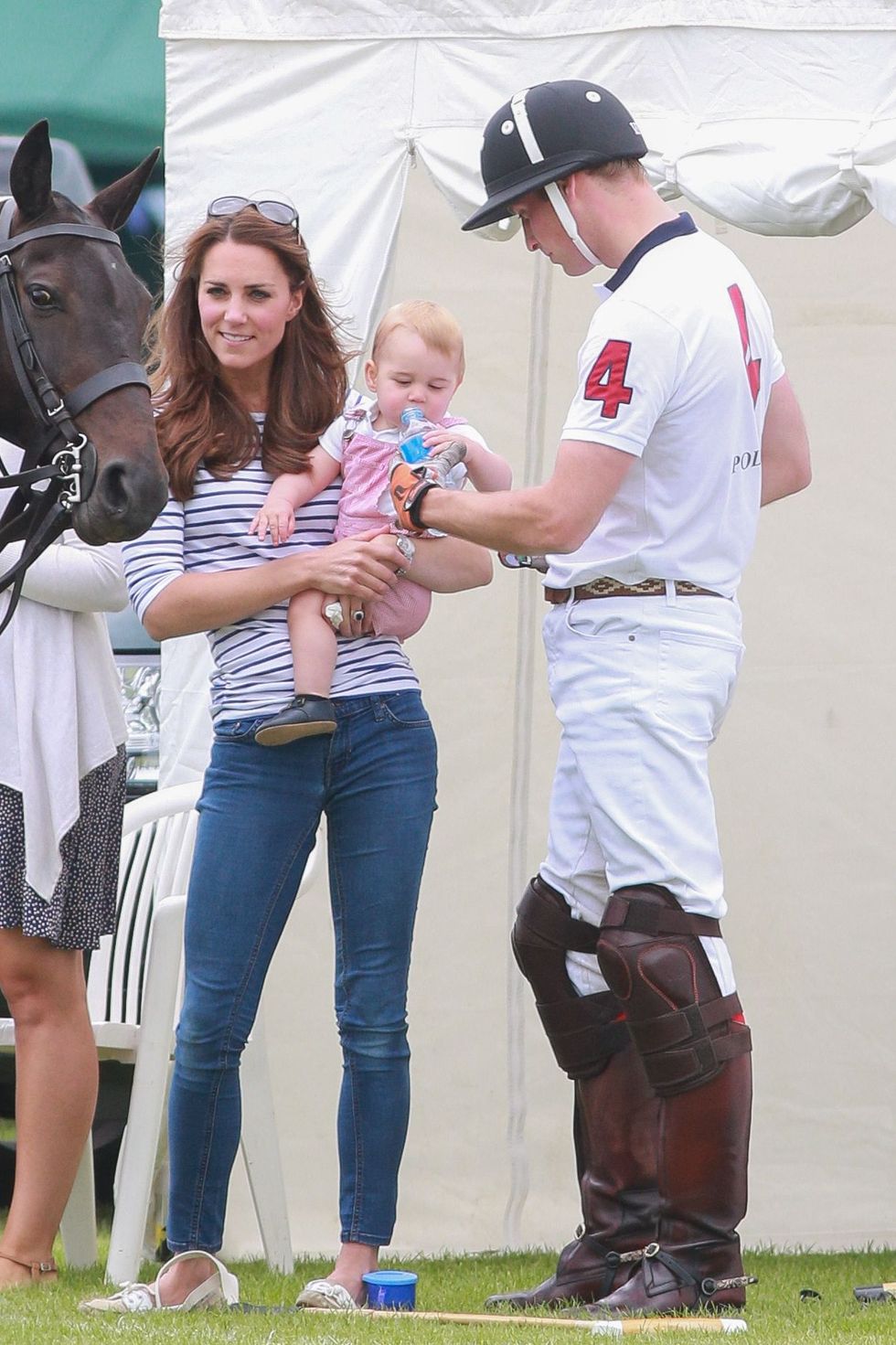 mandatory credit photo by rex 3825785i prince william, catherine duchess of cambridge and prince george jerudong trophy polo match, cirencester polo club, gloucestershire, britain   15 jun 2014