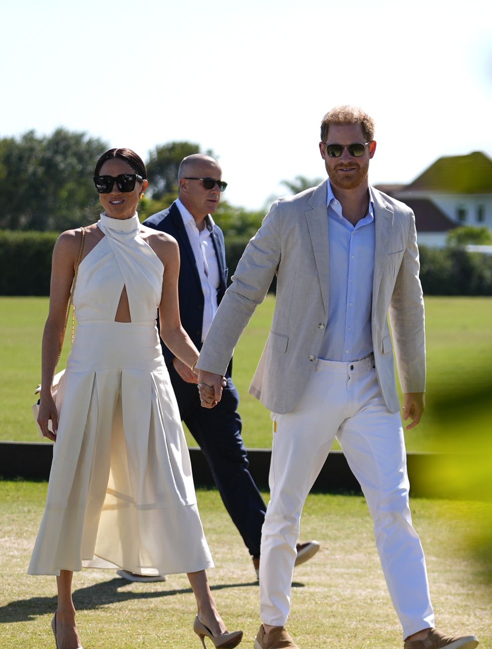 britains prince harry, right, and wife meghan markle, duchess of sussex, arrive for the 2024 royal salute polo challenge to benefit sentebale, friday, april 12, 2024, in wellington, fla prince harry, co founding patron of the sentebale charity, will play on the royal salute sentebale team ap photorebecca blackwell