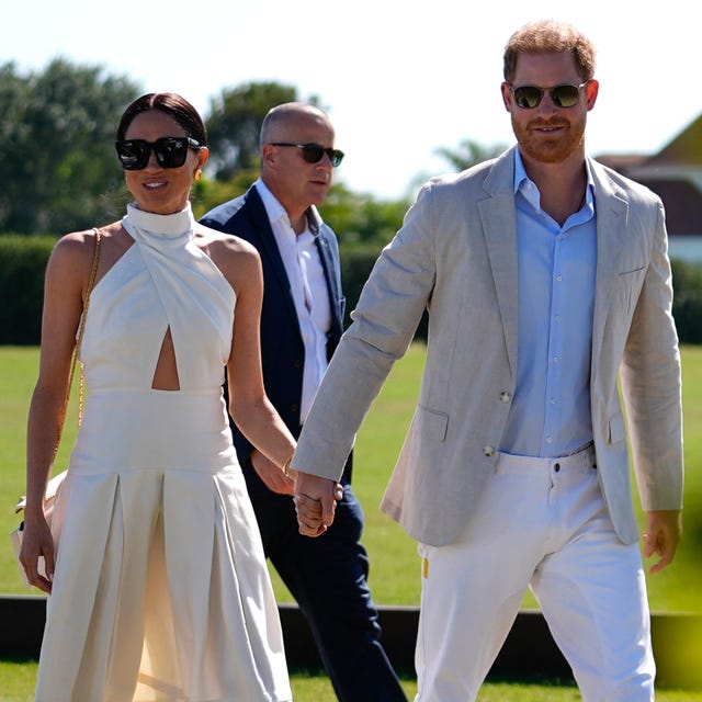 britains prince harry, right, and wife meghan markle, duchess of sussex, arrive for the 2024 royal salute polo challenge to benefit sentebale, friday, april 12, 2024, in wellington, fla prince harry, co founding patron of the sentebale charity, will play on the royal salute sentebale team ap photorebecca blackwell