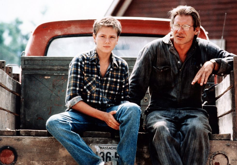 the mosquito coast, from left river phoenix, harrison ford, 1986