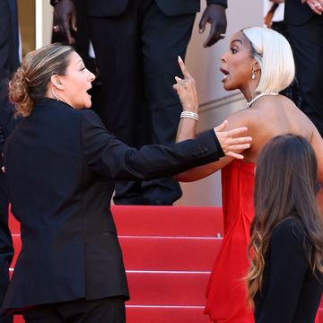 mandatory credit photo by david fishershutterstock 14492727fc kelly rowland appears to argue with a security guard marcello mio premiere, 77th cannes film festival, france 21 may 2024