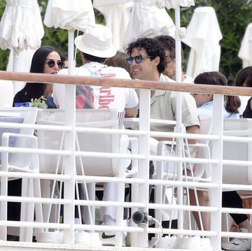 mandatory credit photo by francois gloriessipashutterstock 14507532j joe jonas and kevin jonas, sit down to lunch with demi moore celebrities at hotel du cap eden roc dantibes, cannes, france 24 may 2024