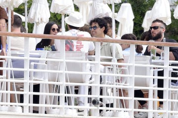 mandatory credit photo by francois gloriessipashutterstock 14507532j joe jonas and kevin jonas, sit down to lunch with demi moore celebrities at hotel du cap eden roc dantibes, cannes, france 24 may 2024