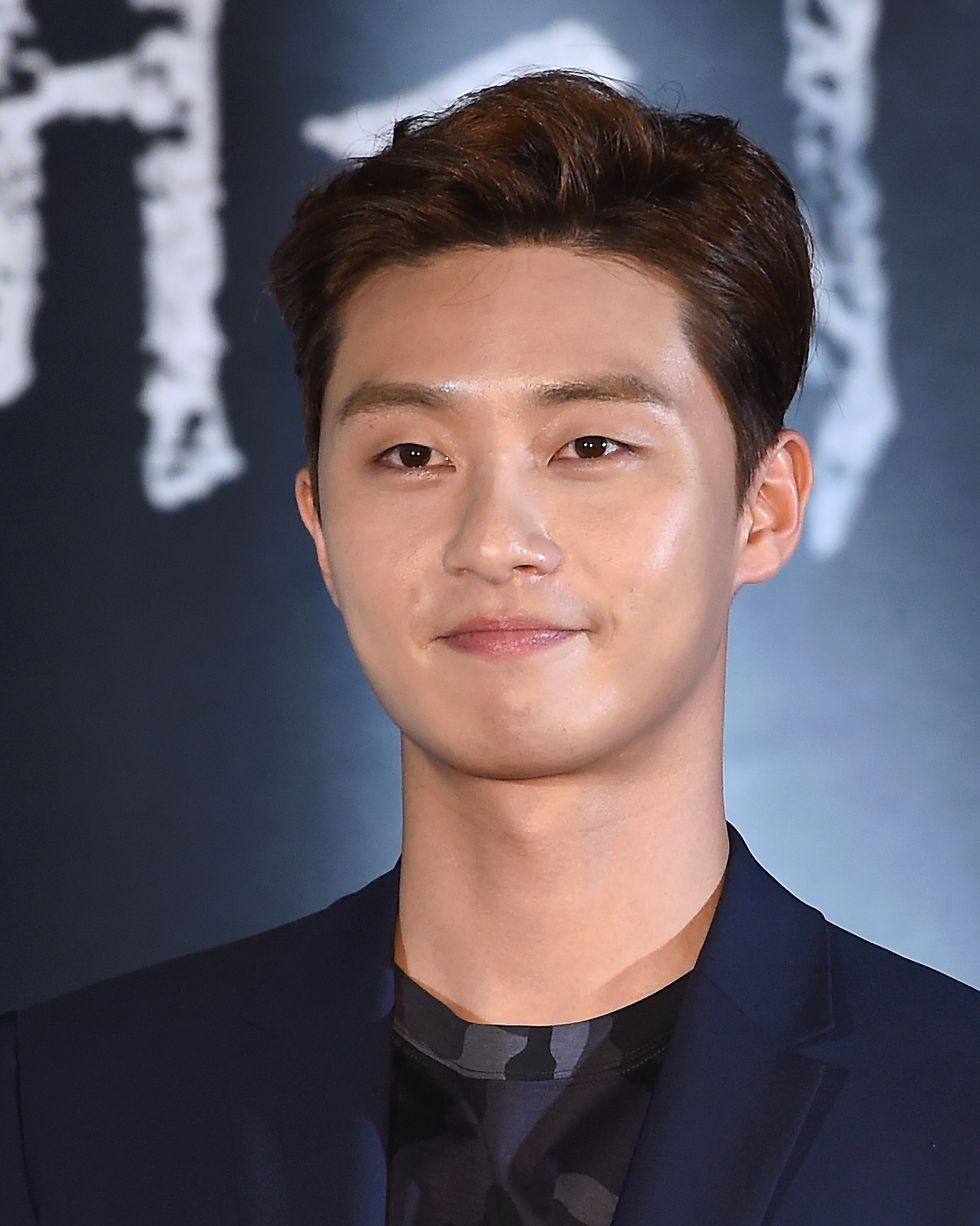 park seo joon poses for pictures during the press preview of movie 'the chronicles of evil, 2015' at cgv wangsimni on may 6th in seoul, south korea photoosen