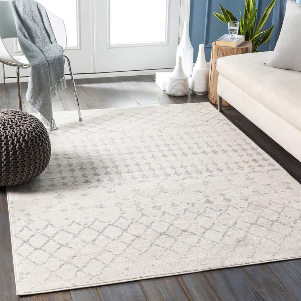 alfombra geométrica surya en crudo y gris carbón