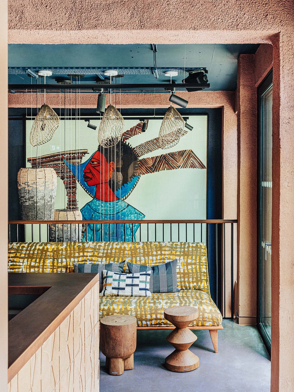 a 1987 mural by mozambican artist and poet malangatana ngwenya, originally painted on the wall of the africa centre’s former base