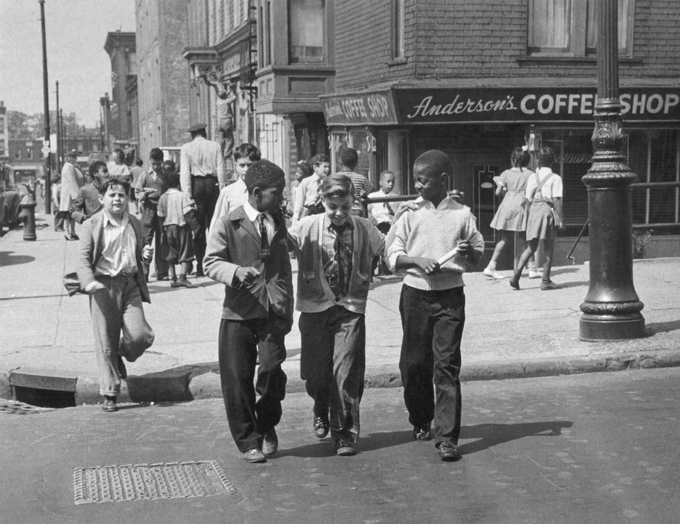 boys walking home from school in brooklyn
