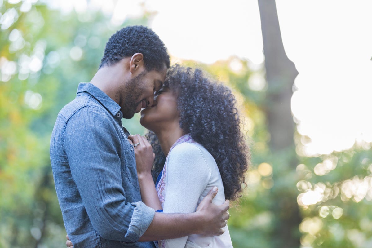 Someone kiss. American couple.