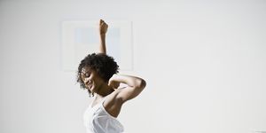 african american woman stretching