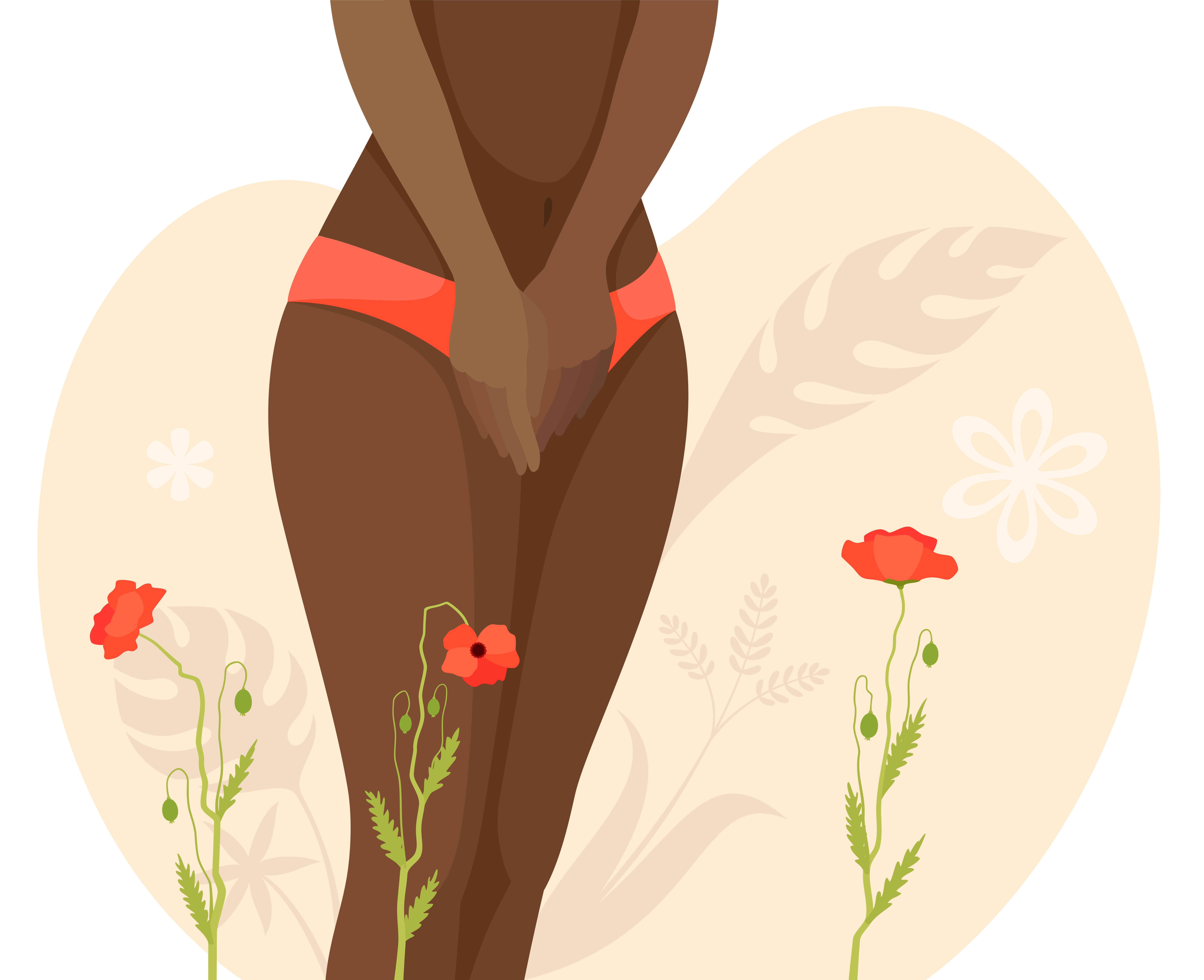 african woman in underwear women's hygiene menstruation period menopause urinary incontinence