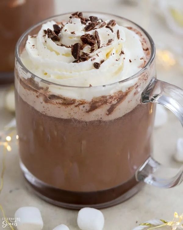 spiked hot chocolate with whipped cream